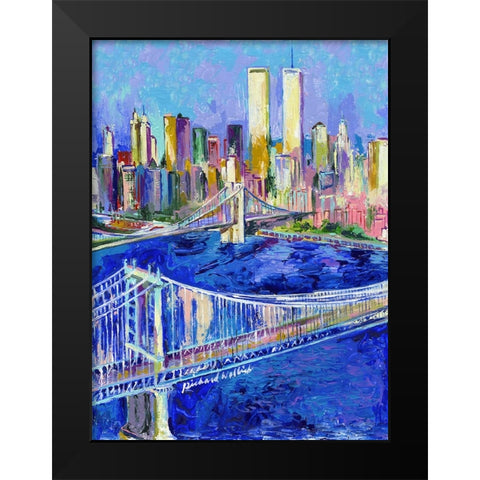 New York Black Modern Wood Framed Art Print by Wallich, Richard