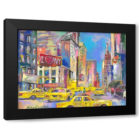 New York Taxi Black Modern Wood Framed Art Print with Double Matting by Wallich, Richard