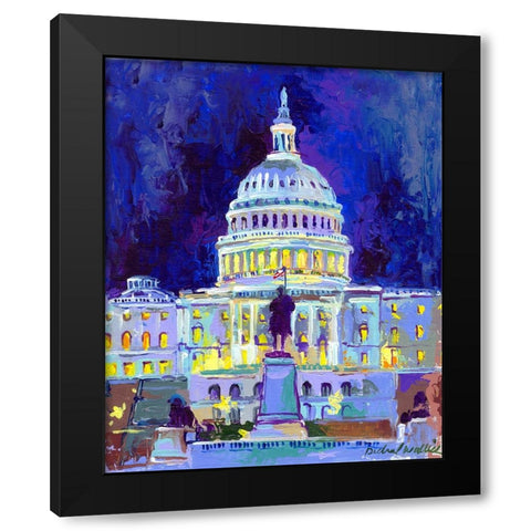 Washington D C Black Modern Wood Framed Art Print with Double Matting by Wallich, Richard