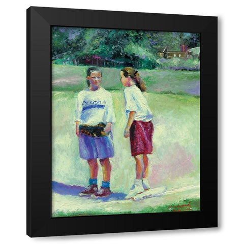 Buddies Black Modern Wood Framed Art Print by Wallich, Richard