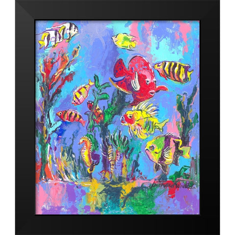 Fish Black Modern Wood Framed Art Print by Wallich, Richard