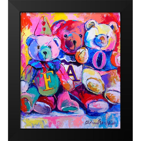Bears Black Modern Wood Framed Art Print by Wallich, Richard