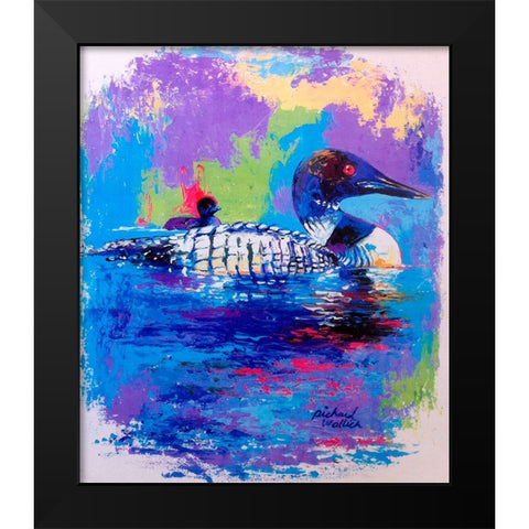 Ducks Black Modern Wood Framed Art Print by Wallich, Richard