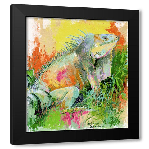 Lizard Black Modern Wood Framed Art Print by Wallich, Richard
