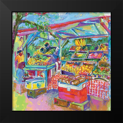 Fruit Market Black Modern Wood Framed Art Print by Wallich, Richard