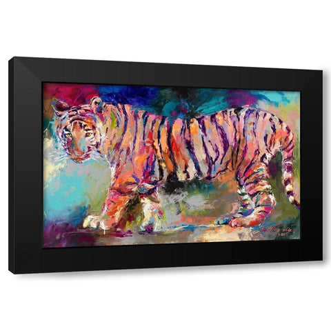 Bengal Tiger Black Modern Wood Framed Art Print with Double Matting by Wallich, Richard