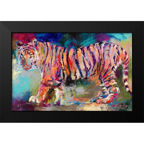 Bengal Tiger Black Modern Wood Framed Art Print by Wallich, Richard