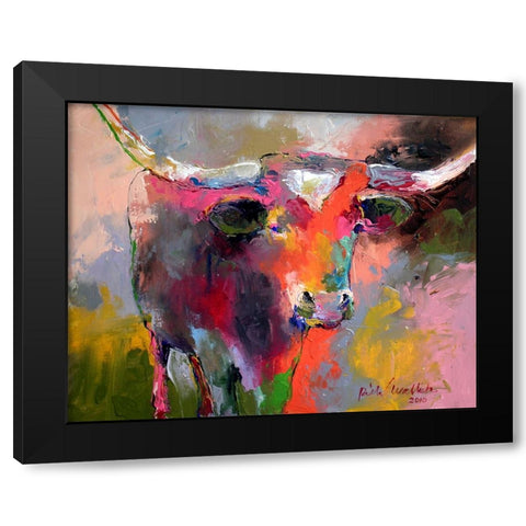 Texas Longhorn Black Modern Wood Framed Art Print with Double Matting by Wallich, Richard
