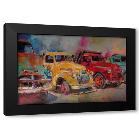 Trucks In Montrose Black Modern Wood Framed Art Print by Wallich, Richard