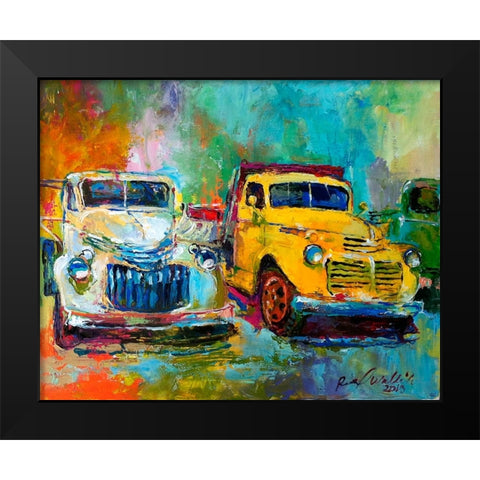 Yellow Truck Black Modern Wood Framed Art Print by Wallich, Richard