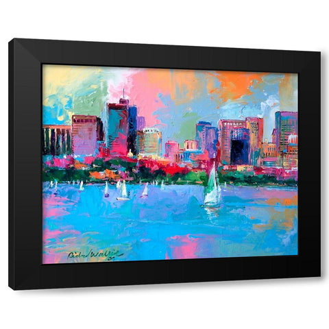 Boston Black Modern Wood Framed Art Print with Double Matting by Wallich, Richard
