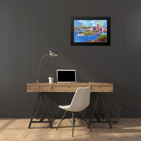 Pittsburgh Black Modern Wood Framed Art Print by Wallich, Richard