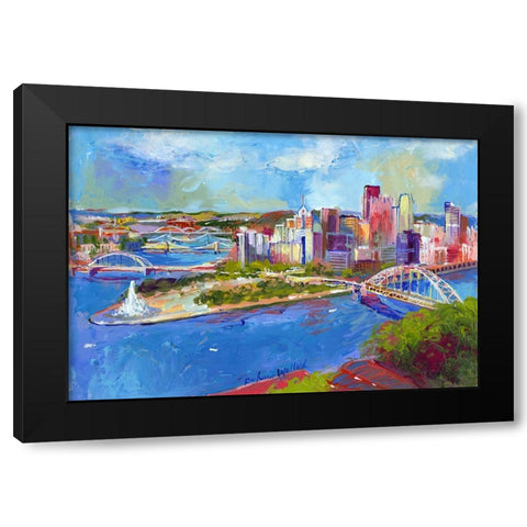 Pittsburgh Black Modern Wood Framed Art Print with Double Matting by Wallich, Richard