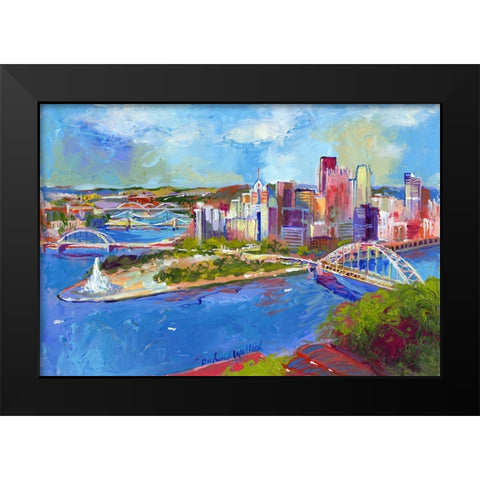 Pittsburgh Black Modern Wood Framed Art Print by Wallich, Richard