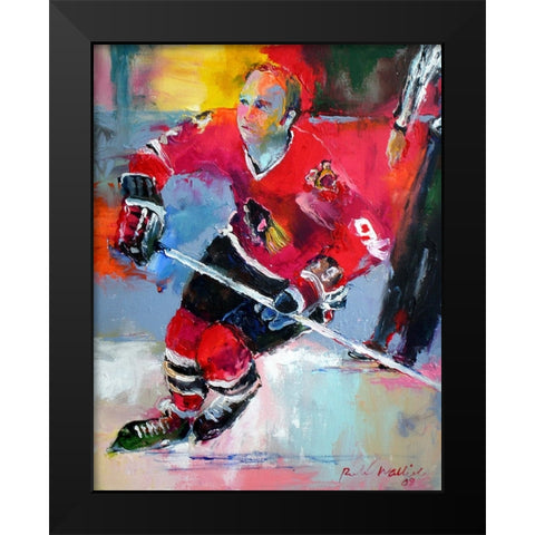 Bobby Hull Black Modern Wood Framed Art Print by Wallich, Richard