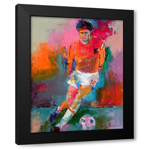 Socceer Black Modern Wood Framed Art Print with Double Matting by Wallich, Richard