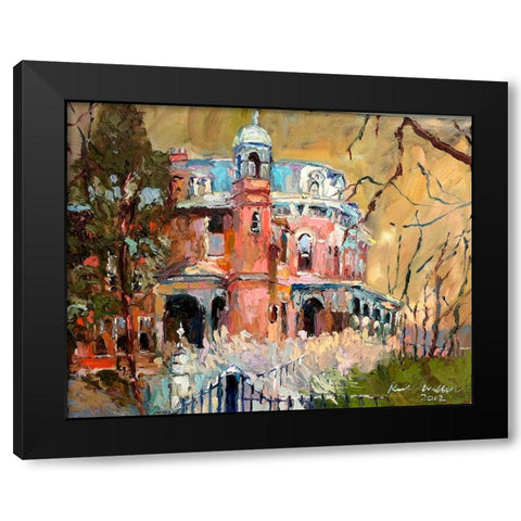 Haunted House Black Modern Wood Framed Art Print by Wallich, Richard