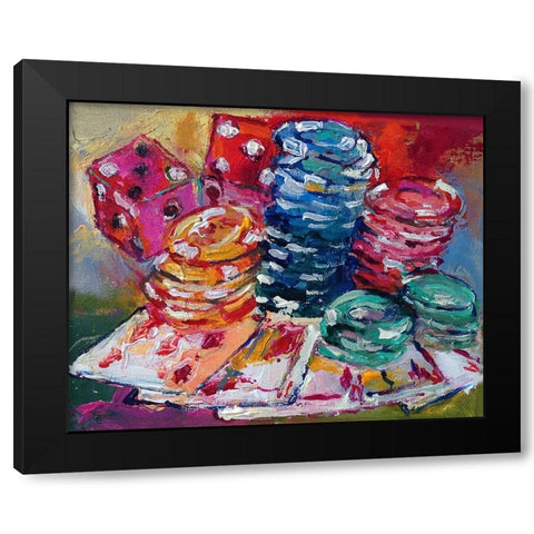 Cards Black Modern Wood Framed Art Print with Double Matting by Wallich, Richard