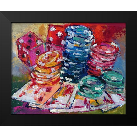 Cards Black Modern Wood Framed Art Print by Wallich, Richard