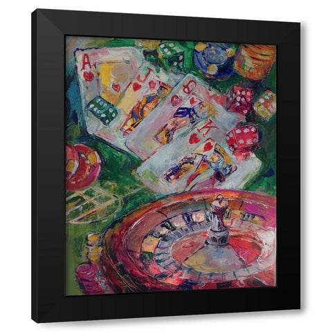 Casino Art Black Modern Wood Framed Art Print by Wallich, Richard