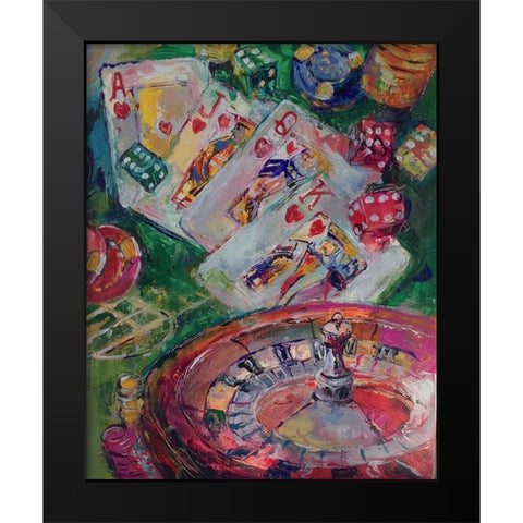 Casino Art Black Modern Wood Framed Art Print by Wallich, Richard