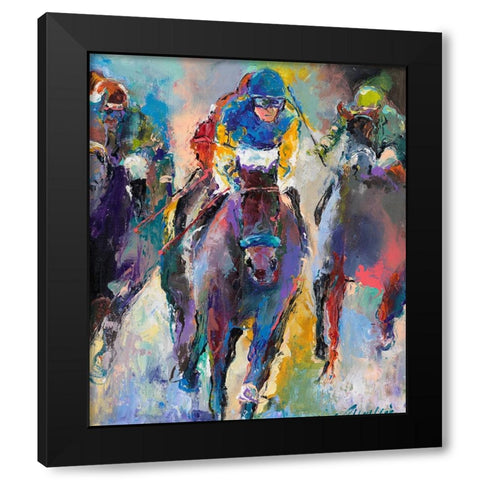 Jockeys Black Modern Wood Framed Art Print with Double Matting by Wallich, Richard