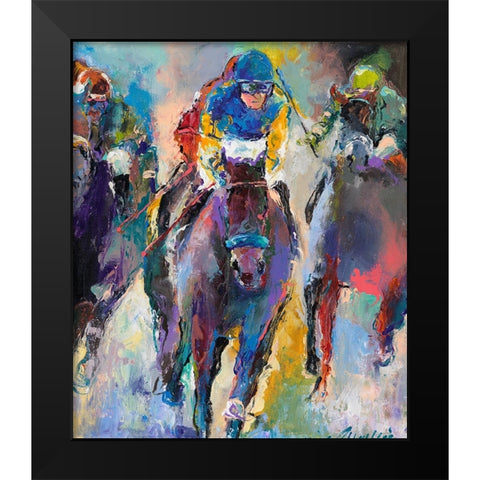 Jockeys Black Modern Wood Framed Art Print by Wallich, Richard