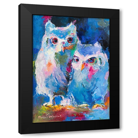 Owls Black Modern Wood Framed Art Print by Wallich, Richard
