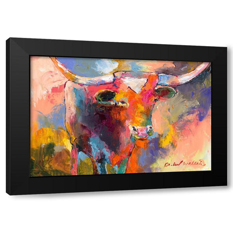 Steer Black Modern Wood Framed Art Print with Double Matting by Wallich, Richard
