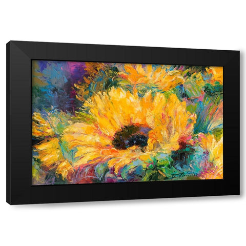 Blue Sunflowers Black Modern Wood Framed Art Print by Wallich, Richard