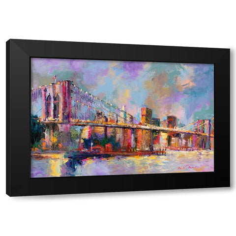 Brooklyn Bridge Black Modern Wood Framed Art Print by Wallich, Richard