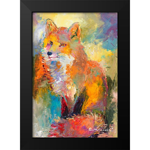 Fox Black Modern Wood Framed Art Print by Wallich, Richard