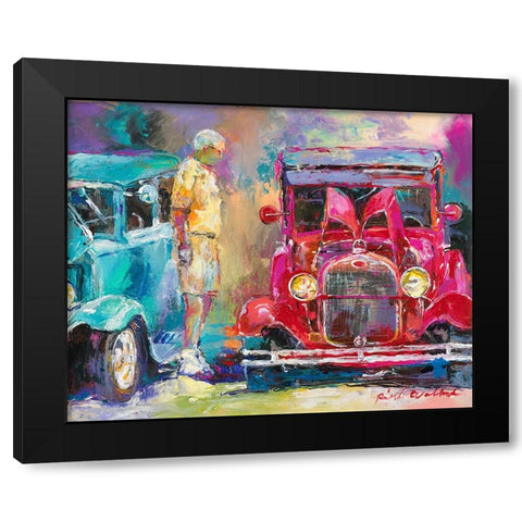 Old Cars Black Modern Wood Framed Art Print by Wallich, Richard