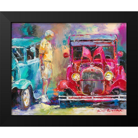 Old Cars Black Modern Wood Framed Art Print by Wallich, Richard