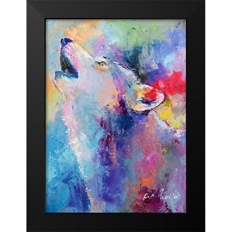 Wolf Black Modern Wood Framed Art Print by Wallich, Richard