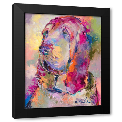 Blood Hound Black Modern Wood Framed Art Print with Double Matting by Wallich, Richard