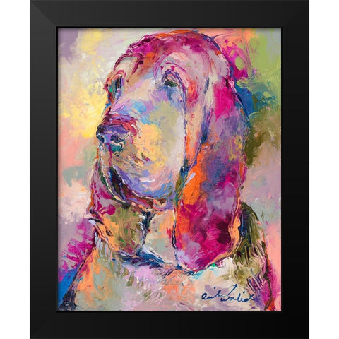 Blood Hound Black Modern Wood Framed Art Print by Wallich, Richard