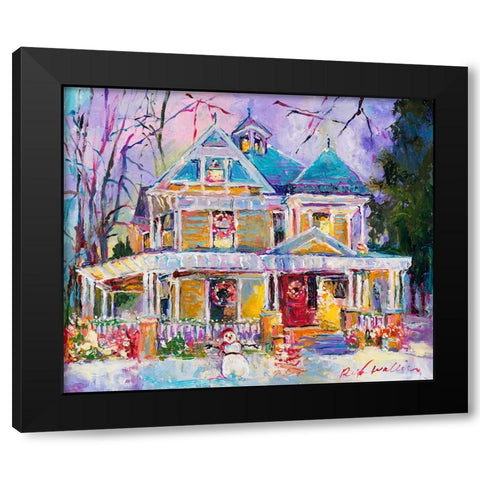 Christmas House Black Modern Wood Framed Art Print by Wallich, Richard
