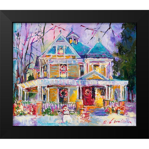 Christmas House Black Modern Wood Framed Art Print by Wallich, Richard