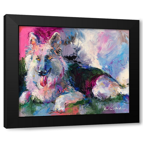 German Shepherd Black Modern Wood Framed Art Print with Double Matting by Wallich, Richard