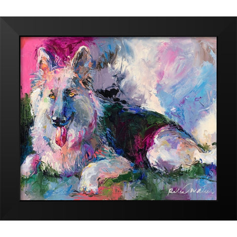 German Shepherd Black Modern Wood Framed Art Print by Wallich, Richard