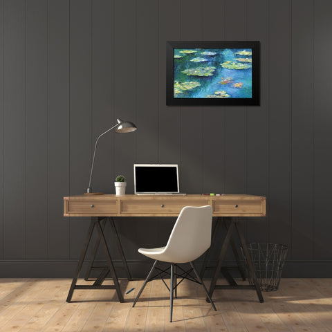 Botanical Garden Lilies 1 Black Modern Wood Framed Art Print by Wallich, Richard