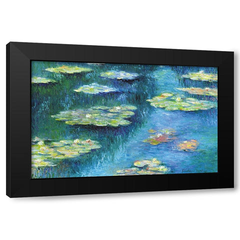 Botanical Garden Lilies 1 Black Modern Wood Framed Art Print by Wallich, Richard