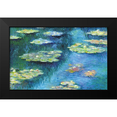 Botanical Garden Lilies 1 Black Modern Wood Framed Art Print by Wallich, Richard