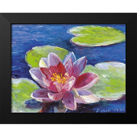 Lily Pad Flowers Black Modern Wood Framed Art Print by Wallich, Richard