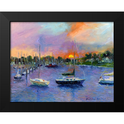 Wickford At Dusk Black Modern Wood Framed Art Print by Wallich, Richard