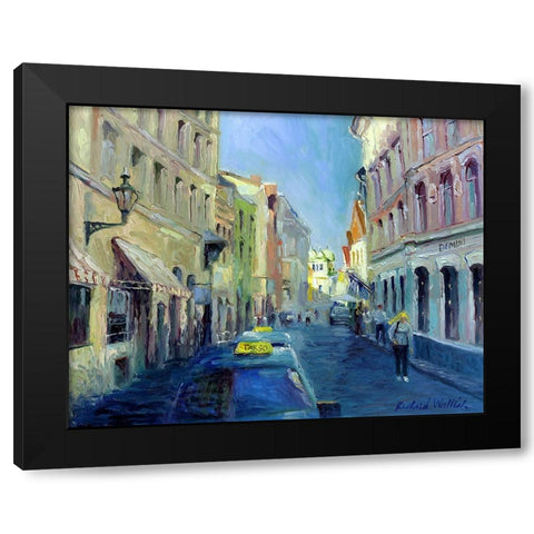 Girl With Yellow Hair Black Modern Wood Framed Art Print by Wallich, Richard