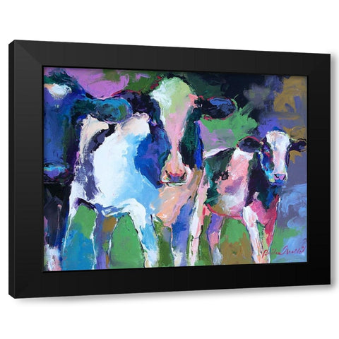 Art 3 Cows Black Modern Wood Framed Art Print by Wallich, Richard