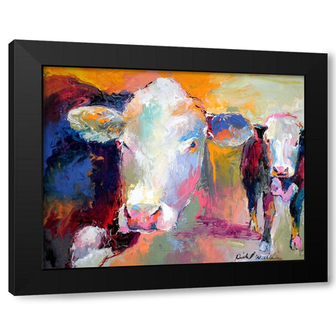 Art Cows Black Modern Wood Framed Art Print by Wallich, Richard