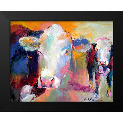 Art Cows Black Modern Wood Framed Art Print by Wallich, Richard
